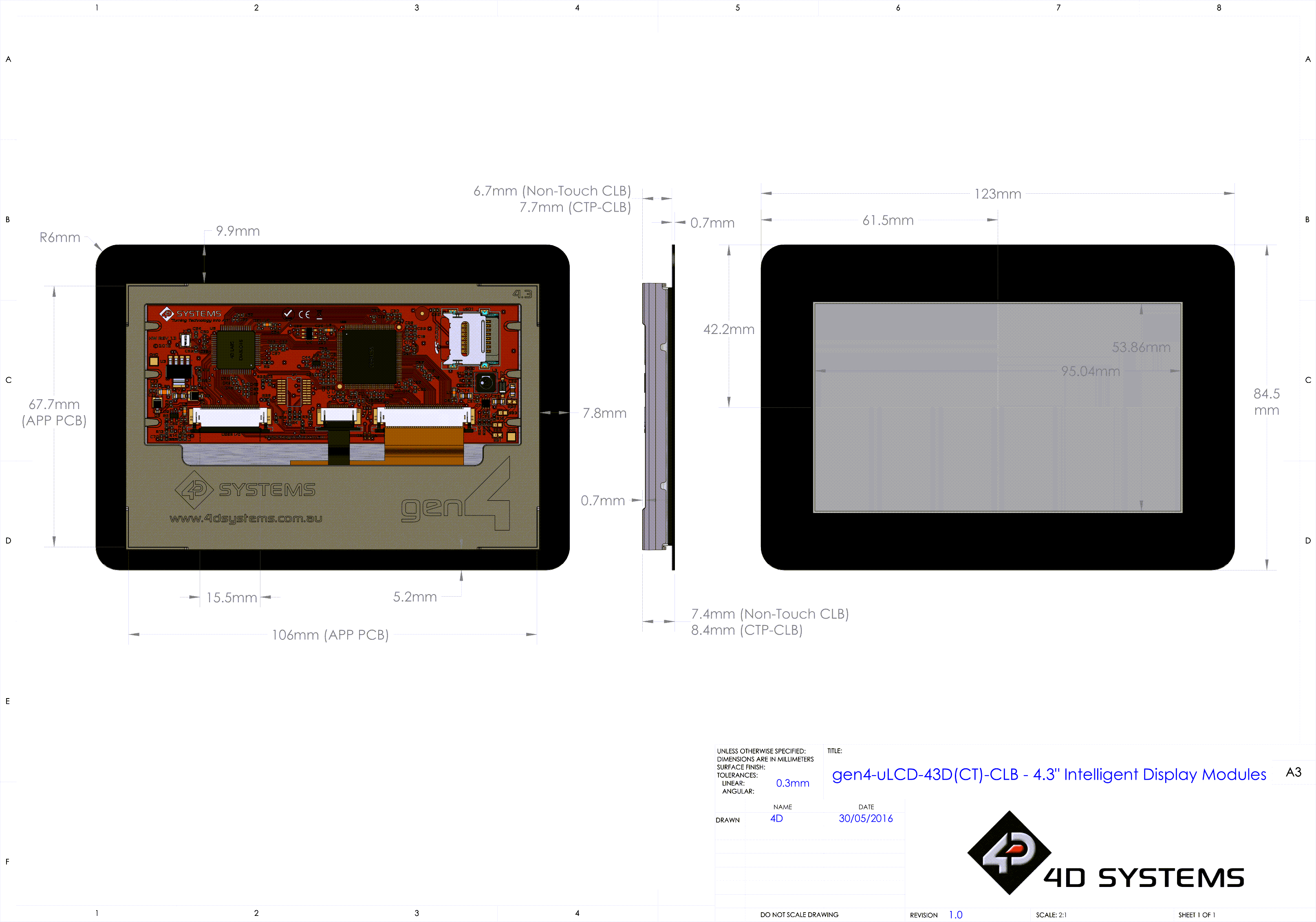 gen4-uLCD-43D Mechanical Drawing