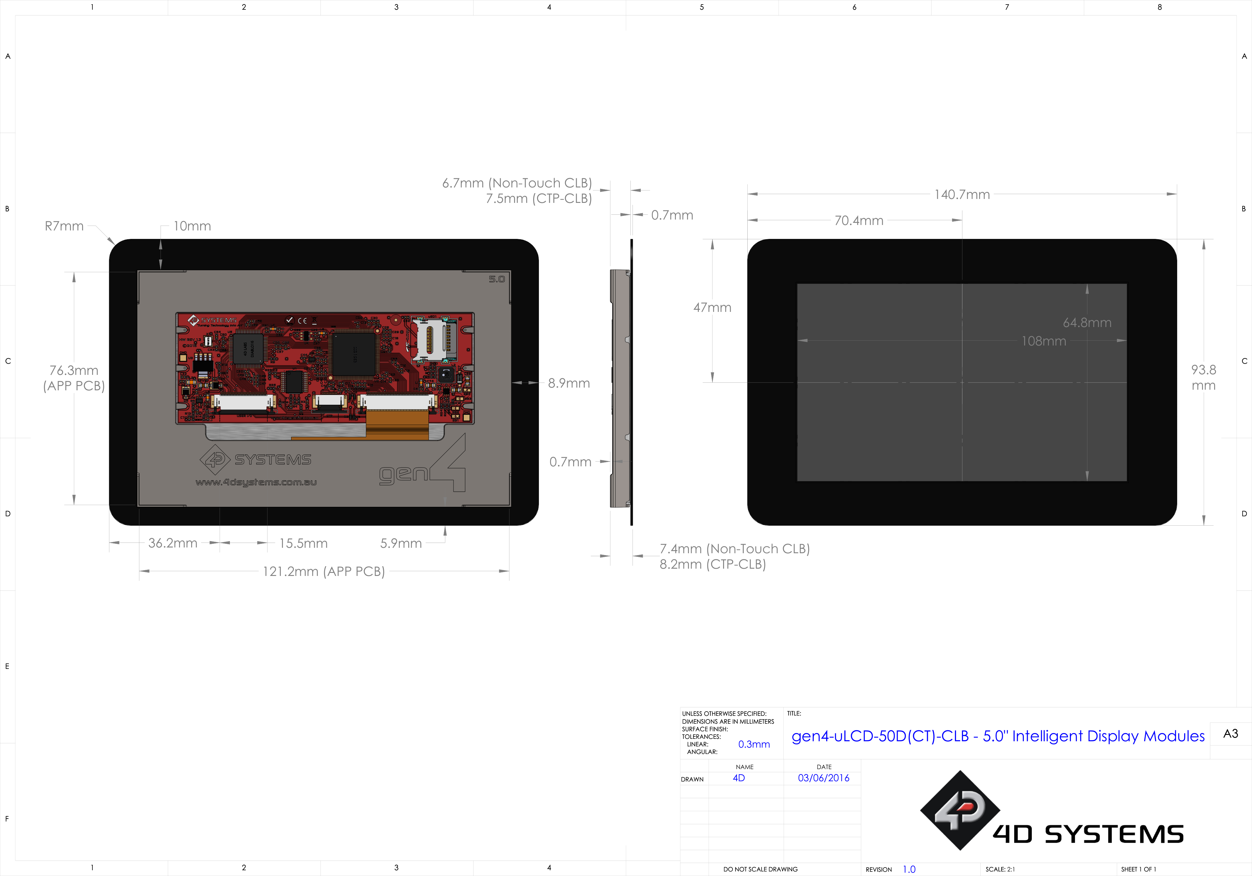 gen4-uLCD-50D Mechanical Drawing